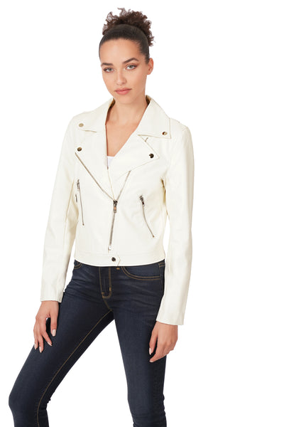 meet me there vegan leather moto jacket | bone