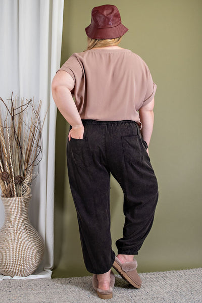linked up mineral wash joggers | black