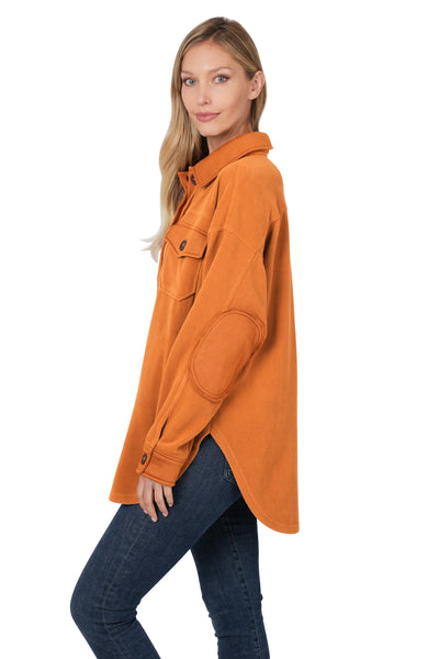 all you could want fleece shacket | almond
