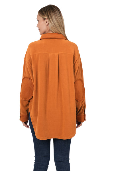 all you could want fleece shacket | almond