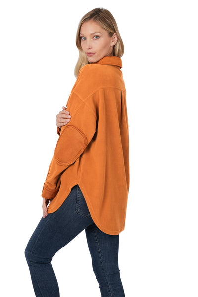 all you could want fleece shacket | almond