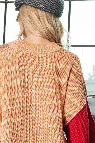 new perspective color block sweater | oatmeal