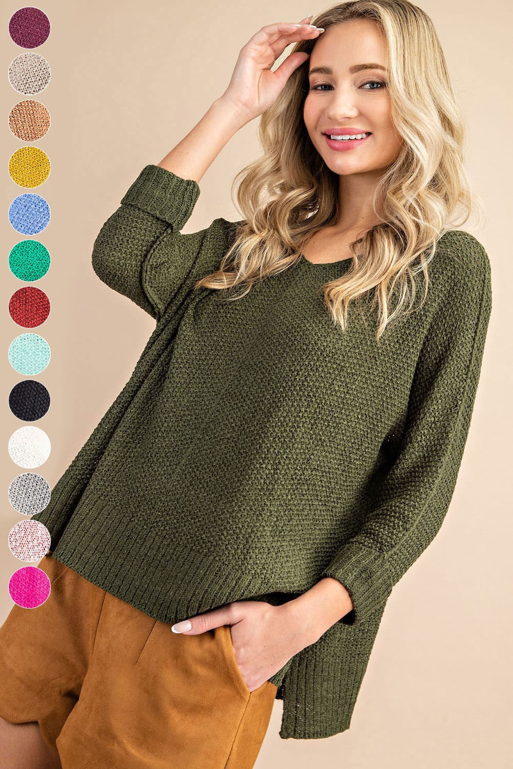play it cool knit sweater | olive