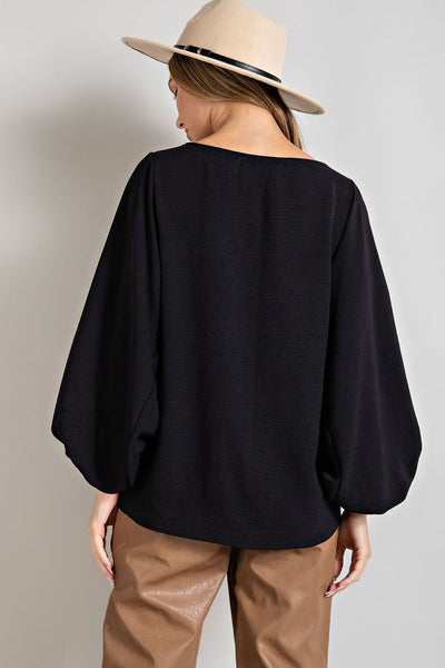 find you well dolman top | black