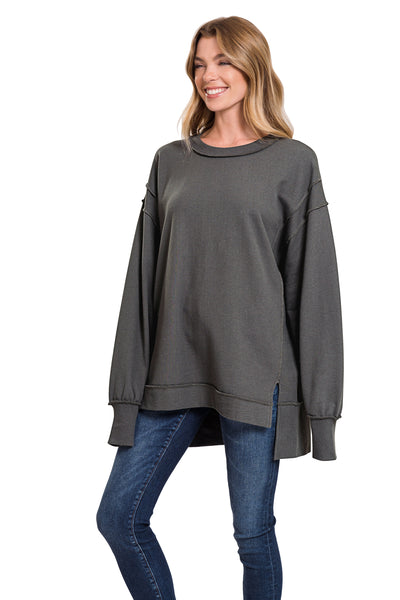 seasonal shift oversized sweatshirt | ash grey