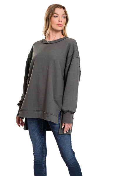 seasonal shift oversized sweatshirt | ash grey