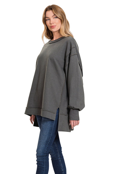 seasonal shift oversized sweatshirt | ash grey