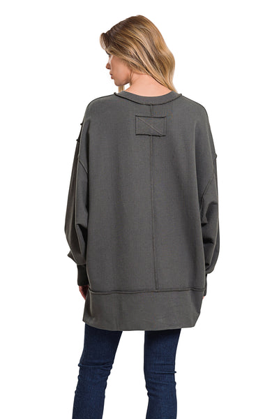 seasonal shift oversized sweatshirt | ash grey