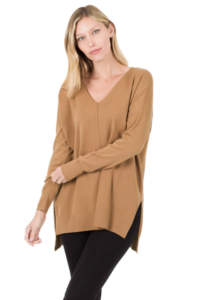 keeping it simple sweater | deep camel
