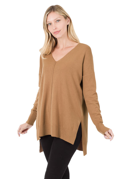 keeping it simple sweater | deep camel