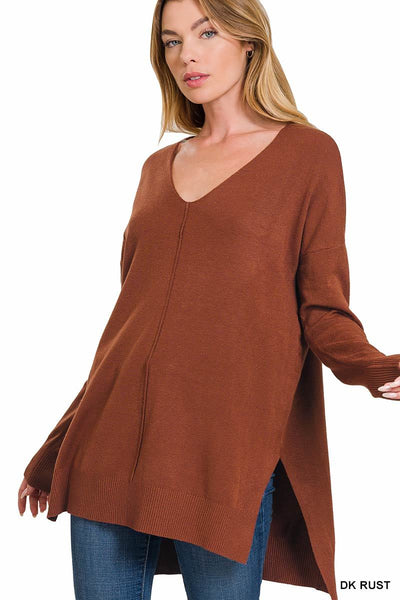 keeping it simple sweater | dark rust
