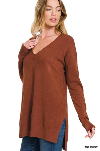 keeping it simple sweater | dark rust