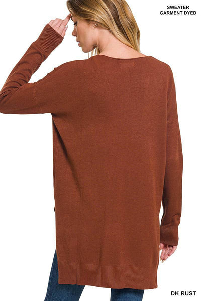 keeping it simple sweater | dark rust