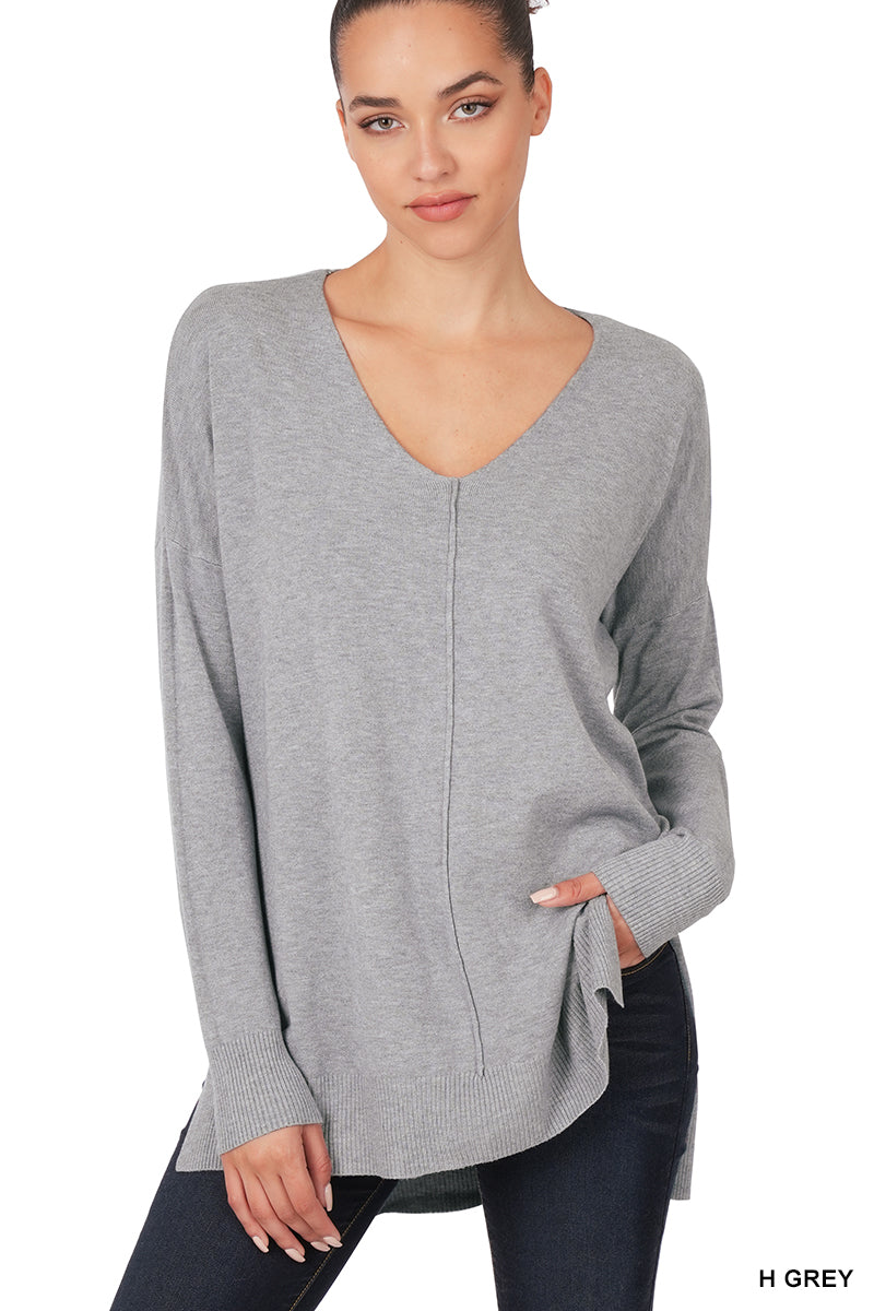 keeping it simple sweater | heather grey