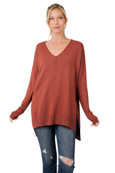 the perfect choice sweater | heather rust