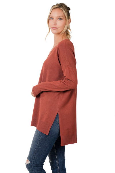 the perfect choice sweater | heather rust