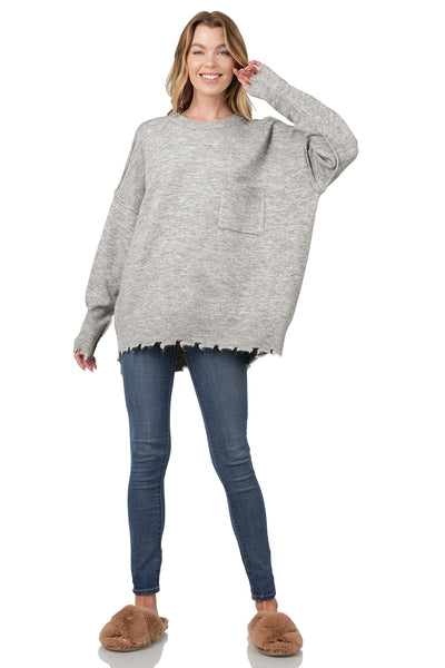 embrace the change sweater | heather grey