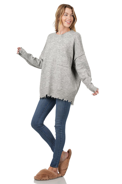 embrace the change sweater | heather grey