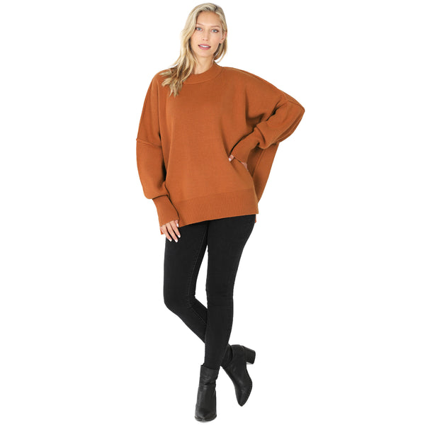 top of the list oversized sweater | almond