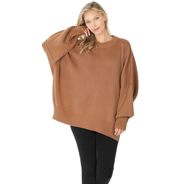 top of the list oversized sweater | deep camel