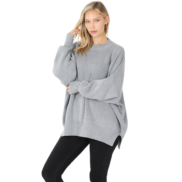 top of the list oversized sweater | heather grey