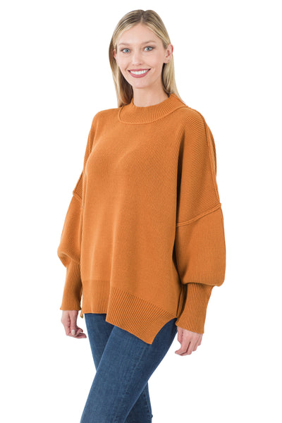 top of the list oversized sweater | almond