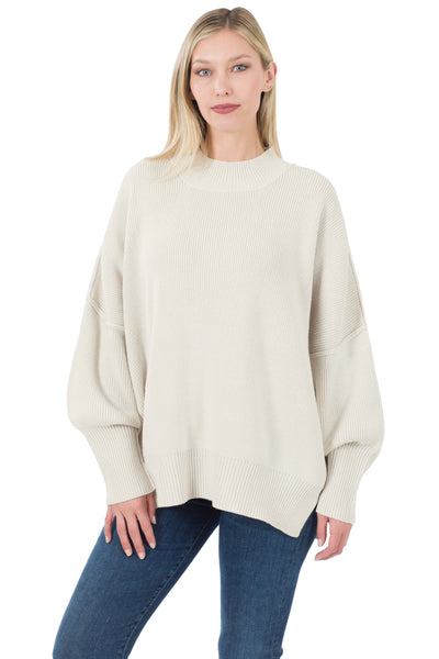top of the list oversized sweater | bone