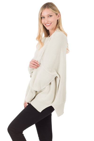 top of the list oversized sweater | bone