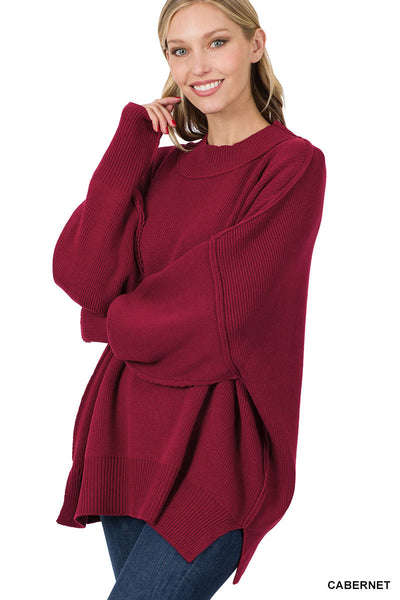 top of the list oversized sweater | cabernet
