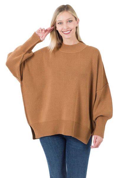 top of the list oversized sweater | deep camel