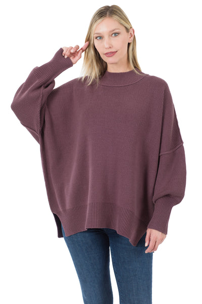 top of the list oversized sweater | eggplant