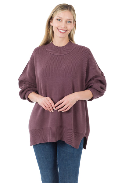 top of the list oversized sweater | eggplant