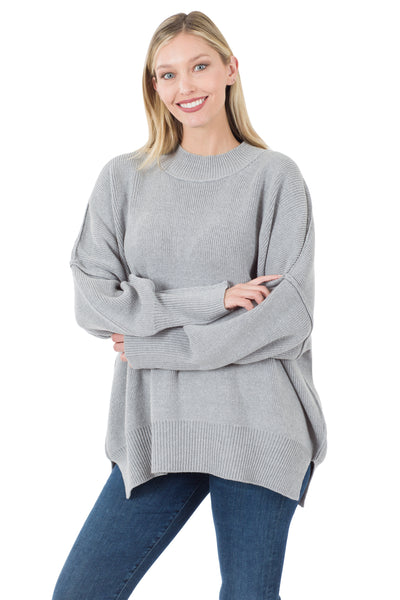 top of the list oversized sweater | heather grey