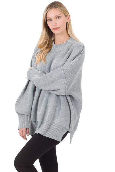 top of the list oversized sweater | heather grey