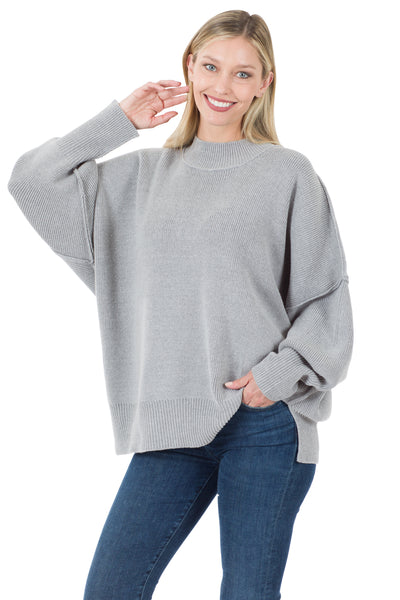 top of the list oversized sweater | heather grey