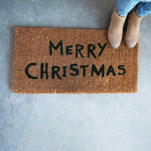 natural coir doormat | merry christmas