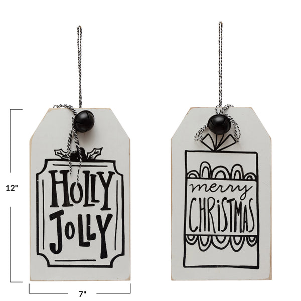 12" tag wall hanging | holly jolly