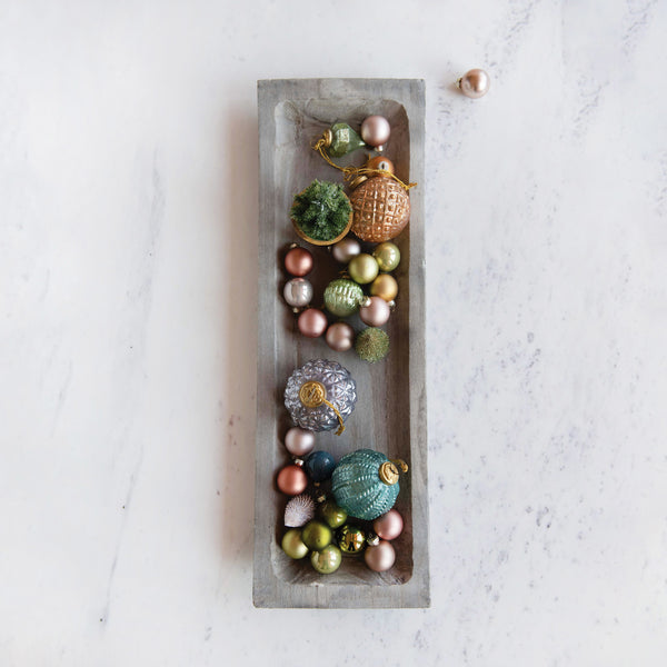 23.5" rectangle wooden tray | grey