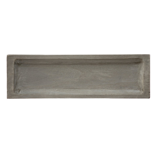 23.5" rectangle wooden tray | grey