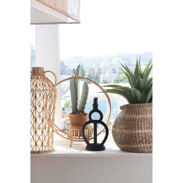 abstract candle holder | matte black