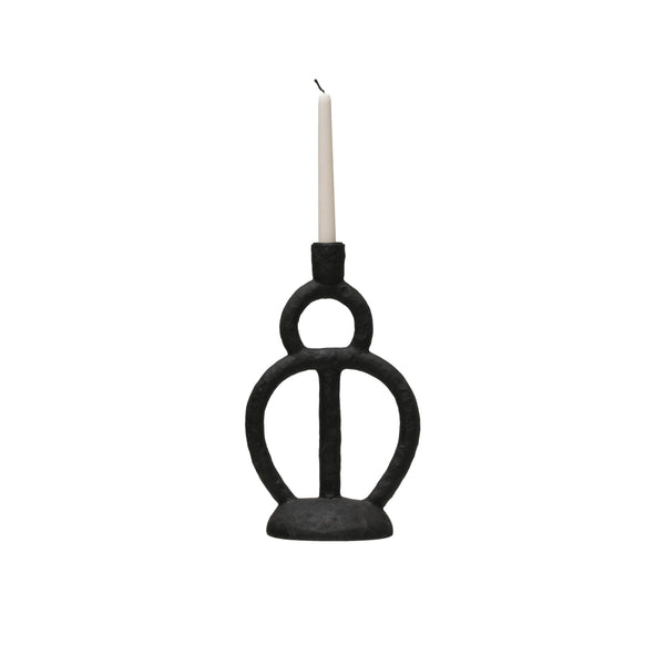 abstract candle holder | matte black
