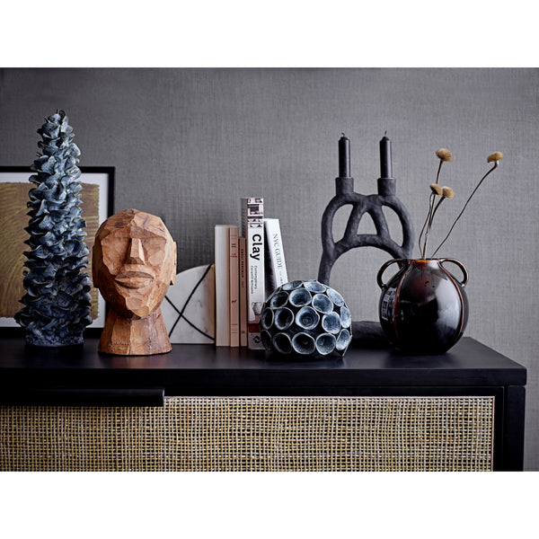 abstract double candle holder | matte black