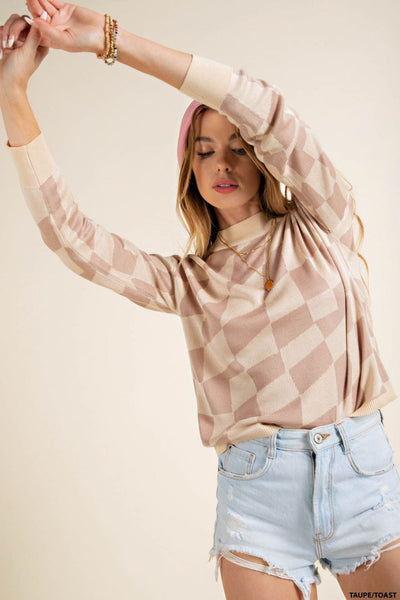 checking in knit top | taupe