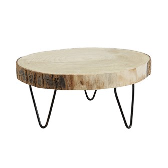 9” round pedestal | paulownia wood