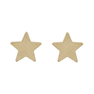 star stud earrings | matte gold