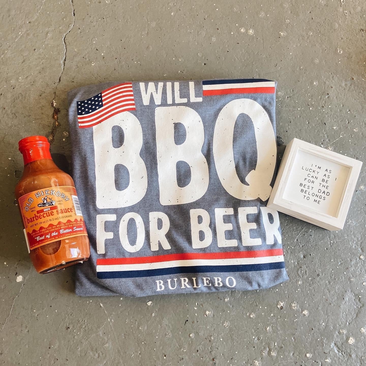 bbq for beer tshirt | heather blue