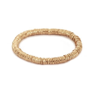 metal beaded stretch bracelet | gold