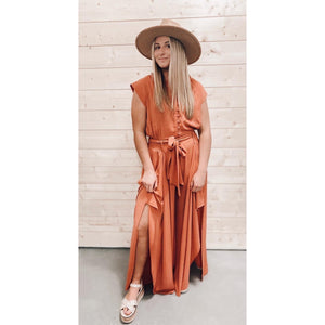 take your time jumpsuit | terracotta