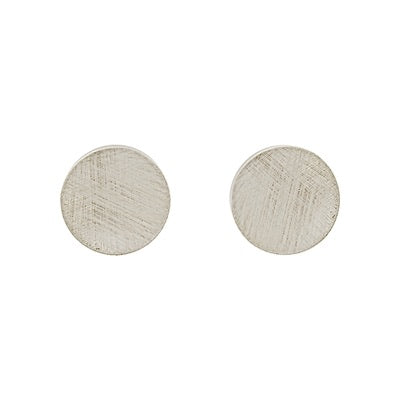 circle stud earrings | matte silver