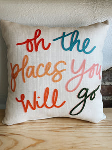 square pillow | places you will go